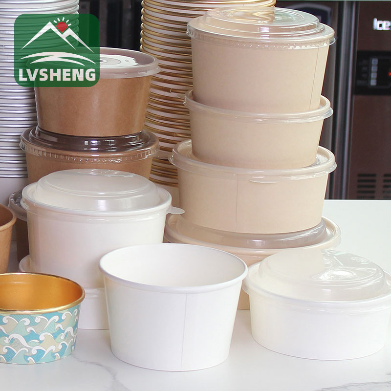 Konpostagarria Bagasse paper entsalada ontzia